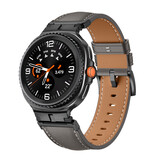 Strap-it® Samsung Galaxy Watch 8 - 40mm luxe leren bandje (grijs)