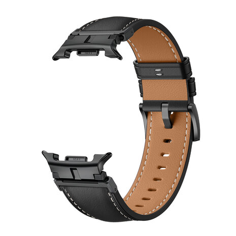 Strap-it® Strap-it Samsung Galaxy Watch 8 - 44mm luxe leren bandje (zwart) Strap-it® Strap-it Samsung Galaxy Watch 8 - 44mm luxe leren bandje (zwart)