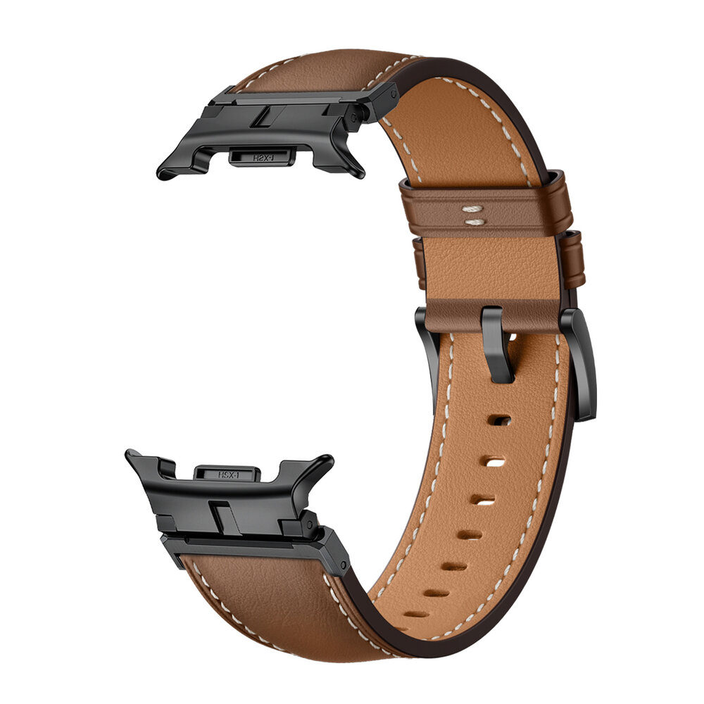 Strap-it® Strap-it Samsung Galaxy Watch 8 - 44mm luxe leren bandje (bruin)