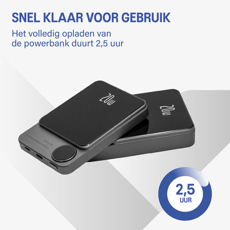 Coverzs 20W MagSafe Solid 5.000 mAh Powerbank (zwart)