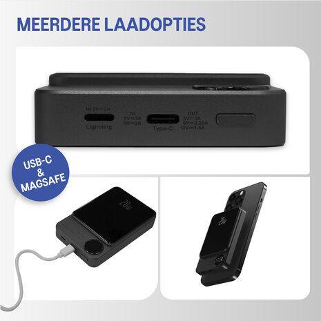 Coverzs 20W MagSafe Solid 10.000 mAh Powerbank (zwart)