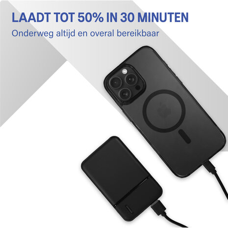 Coverzs Ultradunne 5.000 mAh powerbank (zwart)