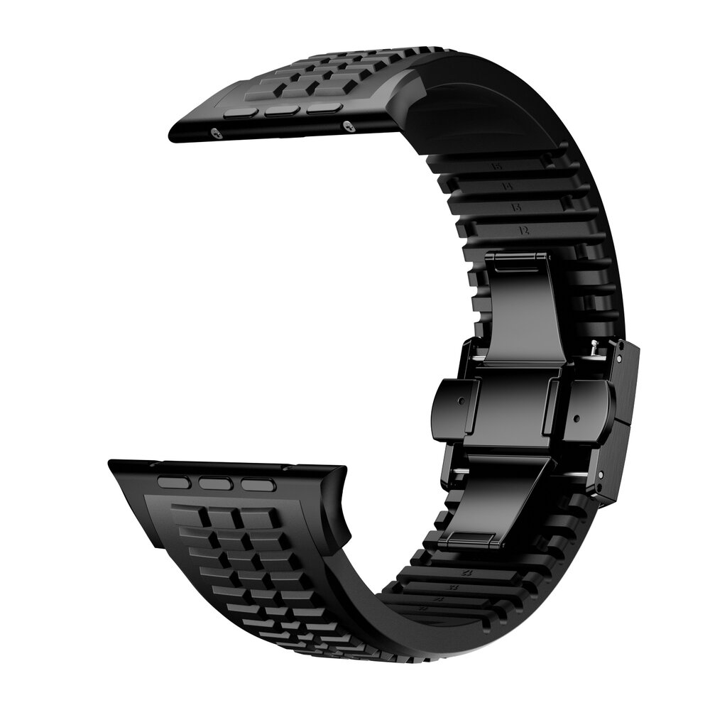Strap-it® Strap-it Apple Watch premium silicone band (zwart)