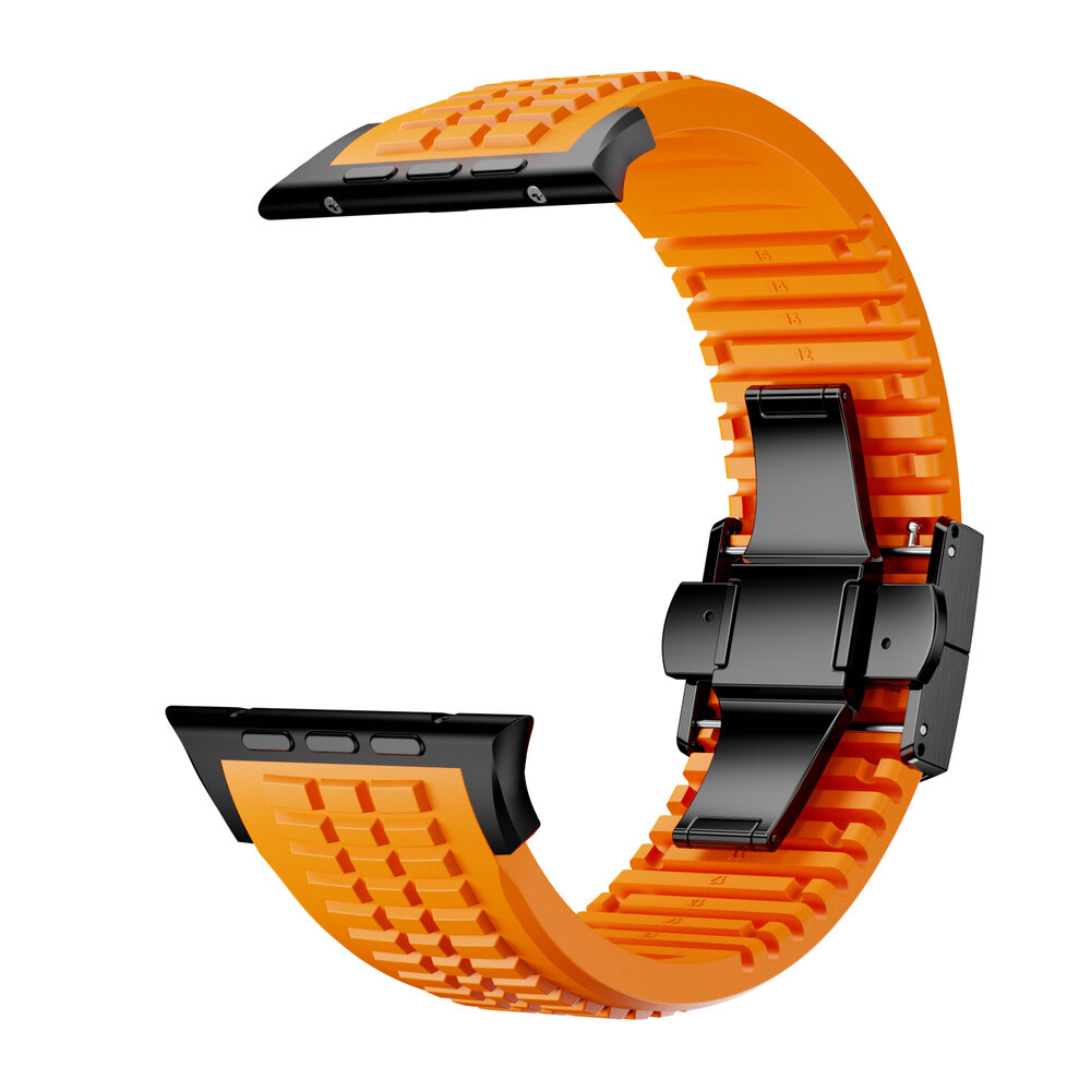 Strap-it® Strap-it Apple Watch premium silicone band (oranje)