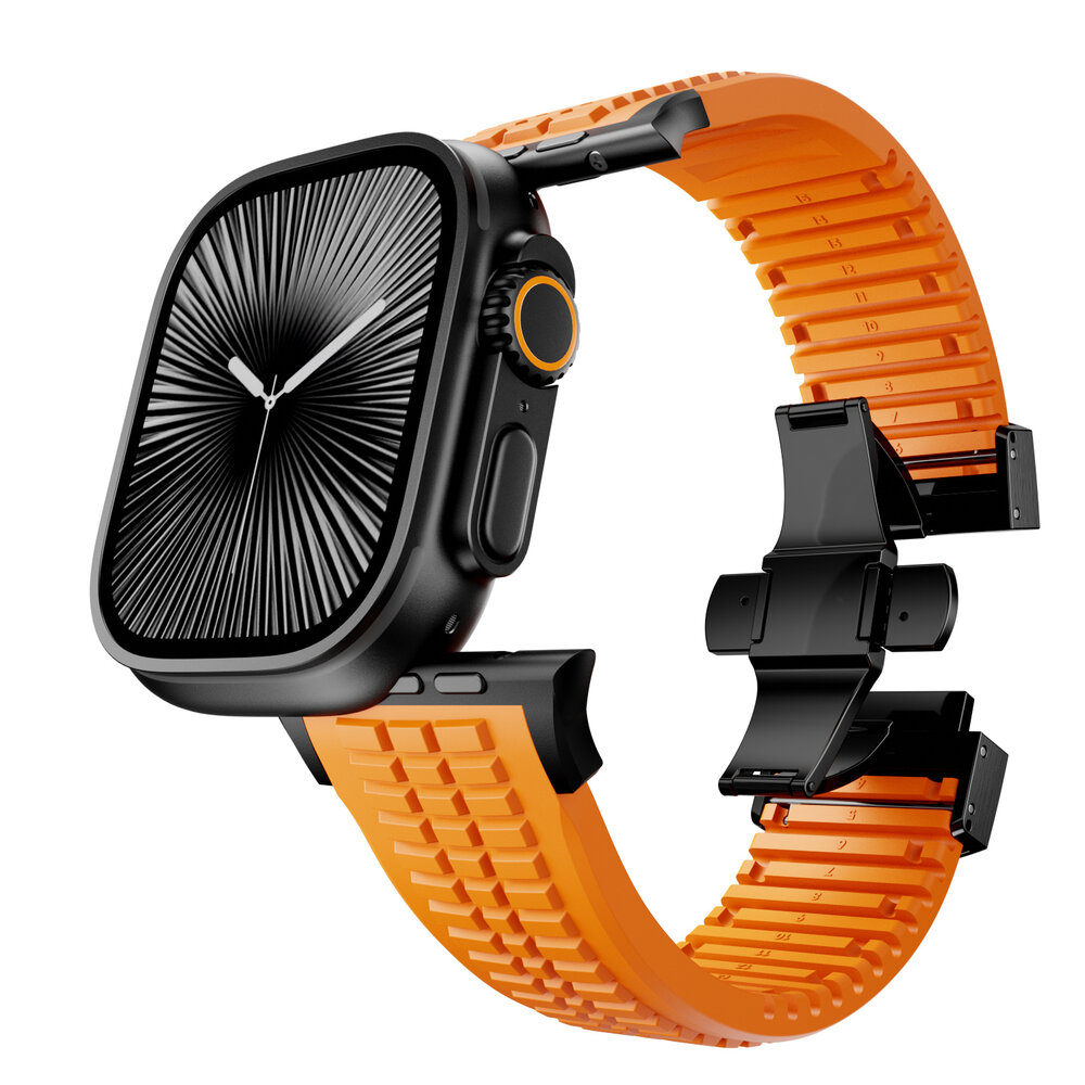 Strap-it® Strap-it Apple Watch premium silicone band (oranje)