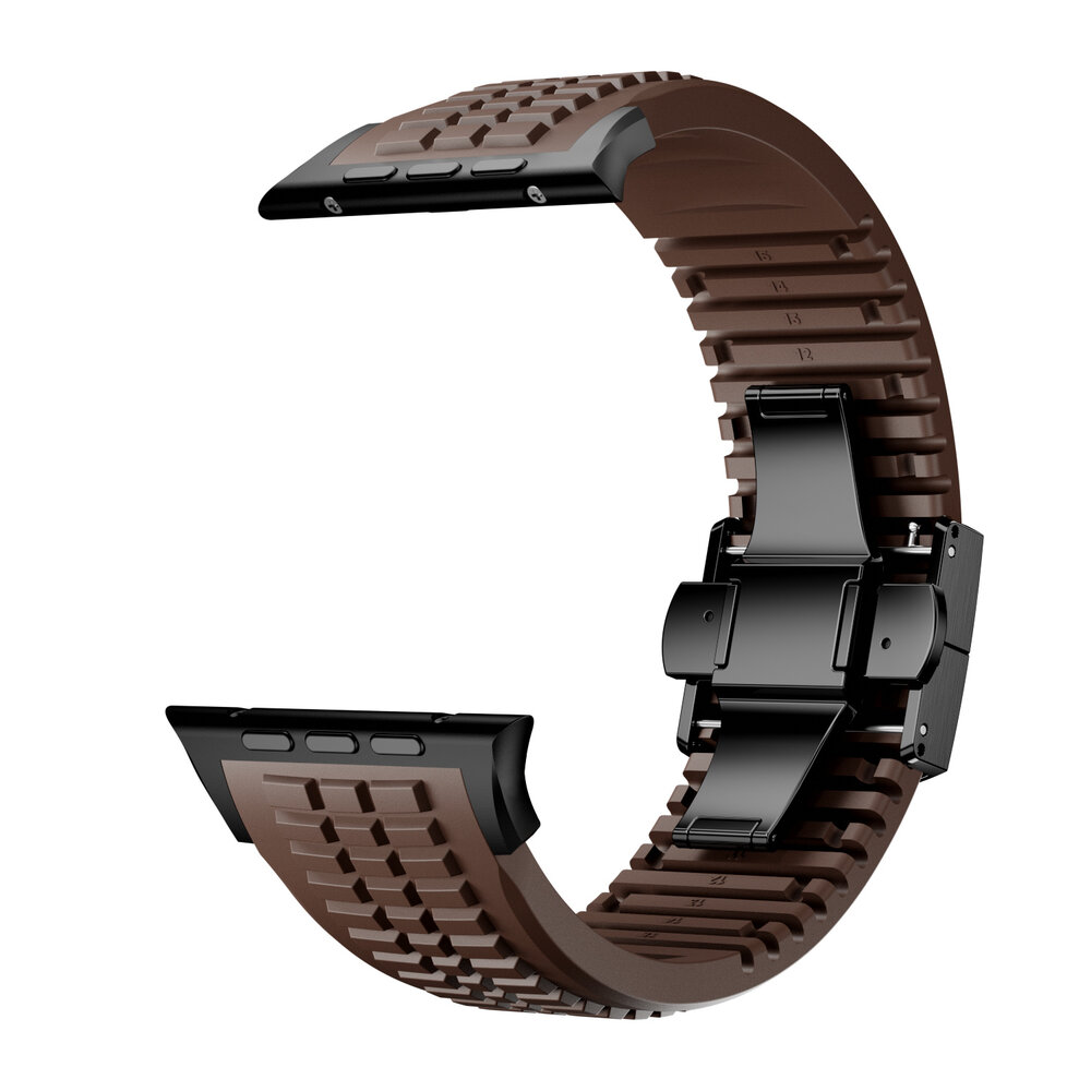 Strap-it® Strap-it Apple Watch premium silicone band (bruin)