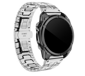 Strap-it® Garmin Tactix 8 - 47mm stalen 'Iron' band (zilver)