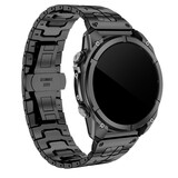 Strap-it® Garmin Fenix 8 - 51mm stalen 'Iron' band (zwart)