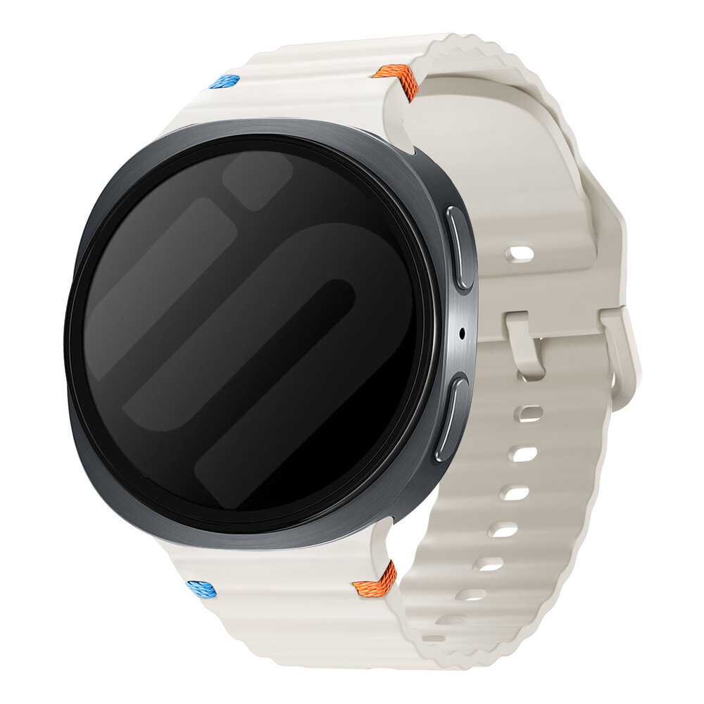 Strap-it® Strap-it Samsung Galaxy Watch 8 - 40mm wave siliconen bandje (sterrenlicht)