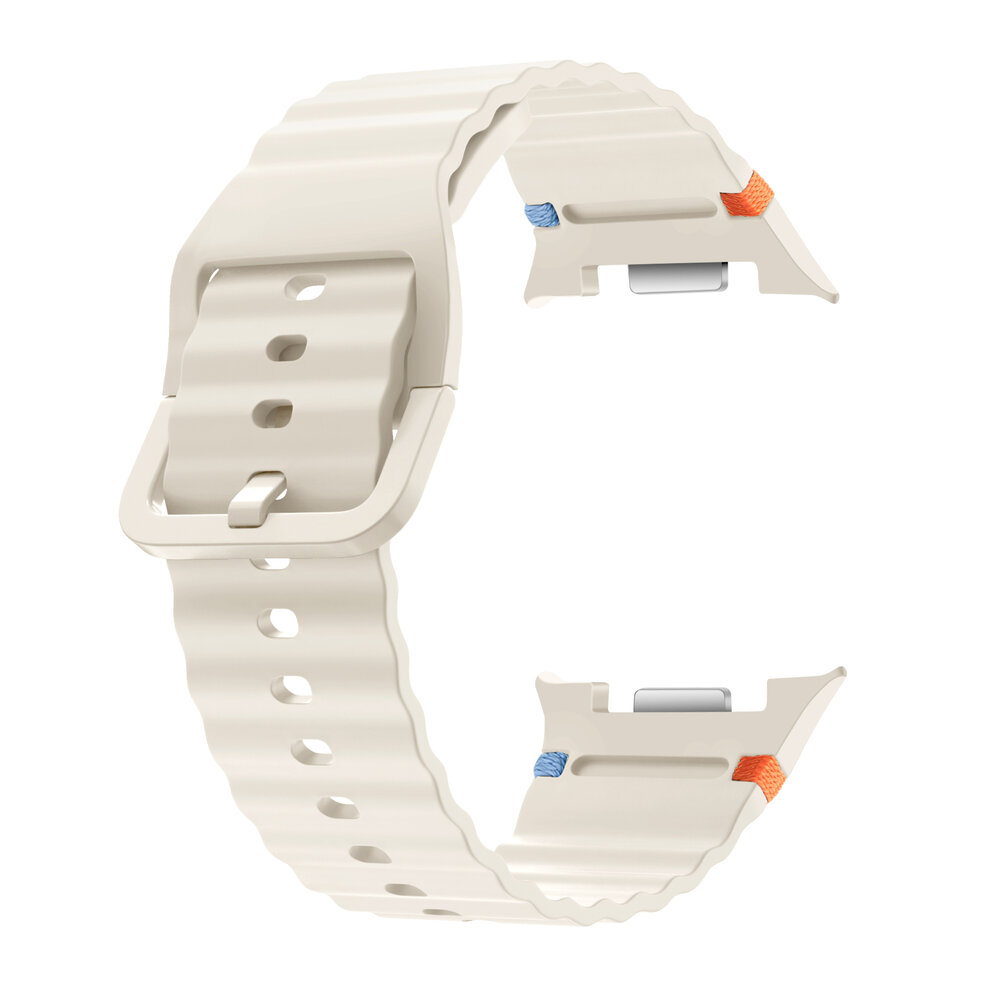 Strap-it® Strap-it Samsung Galaxy Watch 8 - 40mm wave siliconen bandje (sterrenlicht)