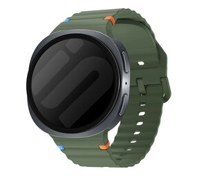 Strap-it® Samsung Galaxy Watch 8 - 40mm wave siliconen bandje (legergroen)