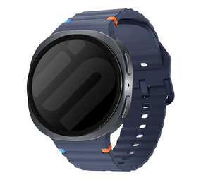 Strap-it® Samsung Galaxy Watch 8 - 40mm wave siliconen bandje (donkerblauw)