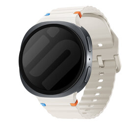 Strap-it® Samsung Galaxy Watch 8 - 44mm wave siliconen bandje (sterrenlicht)