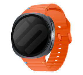 Strap-it® Samsung Galaxy Watch 8 - 44mm wave siliconen bandje (oranje)