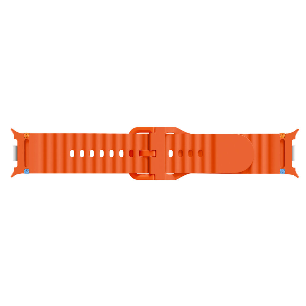 Strap-it® Strap-it Samsung Galaxy Watch 8 - 44mm wave siliconen bandje (oranje)