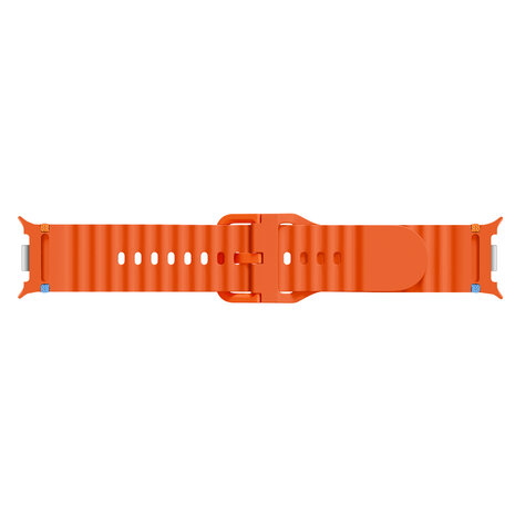 Strap-it® Strap-it Samsung Galaxy Watch 8 - 44mm wave siliconen bandje (oranje)
