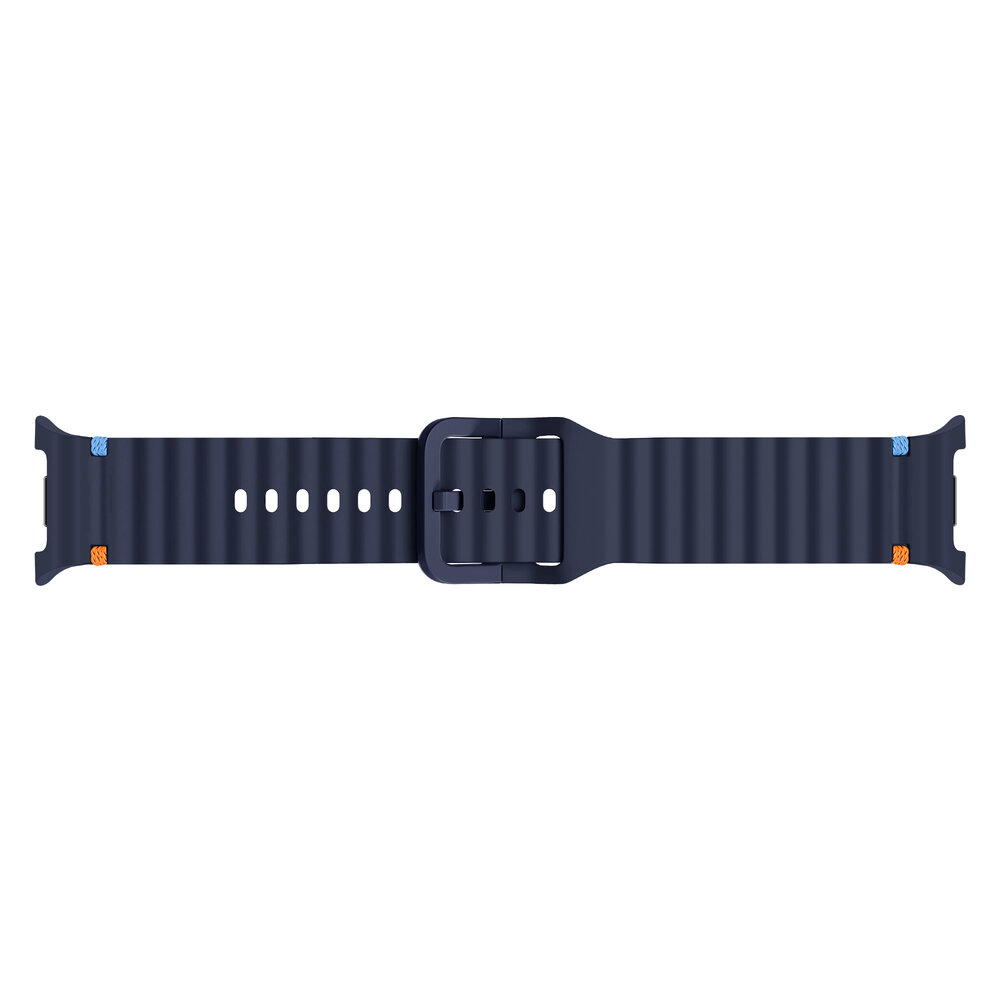 Strap-it® Strap-it Samsung Galaxy Watch 8 - 44mm wave siliconen bandje (donkerblauw)