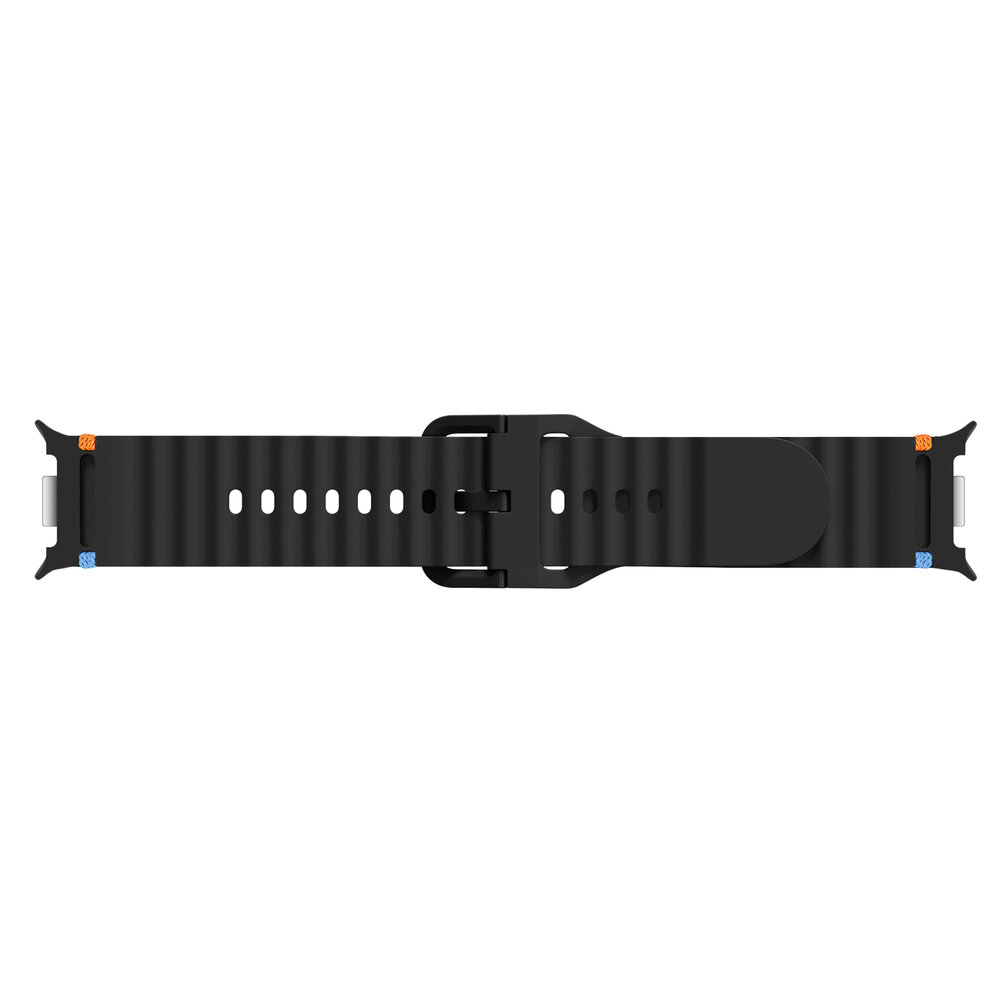 Strap-it® Strap-it Samsung Galaxy Watch 8 Classic wave siliconen bandje (zwart)