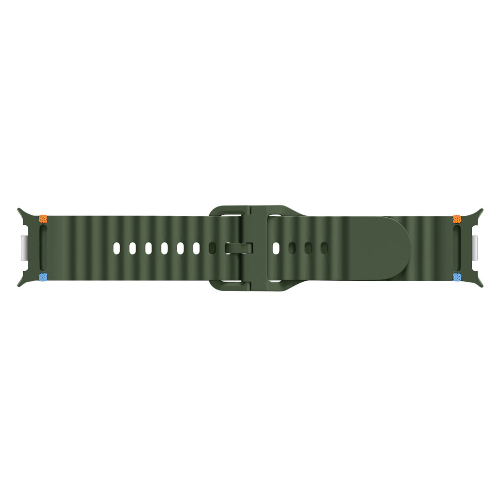Strap-it® Strap-it Samsung Galaxy Watch 8 Classic wave siliconen bandje (legergroen) Strap-it® Strap-it Samsung Galaxy Watch 8 Classic wave siliconen bandje (legergroen)