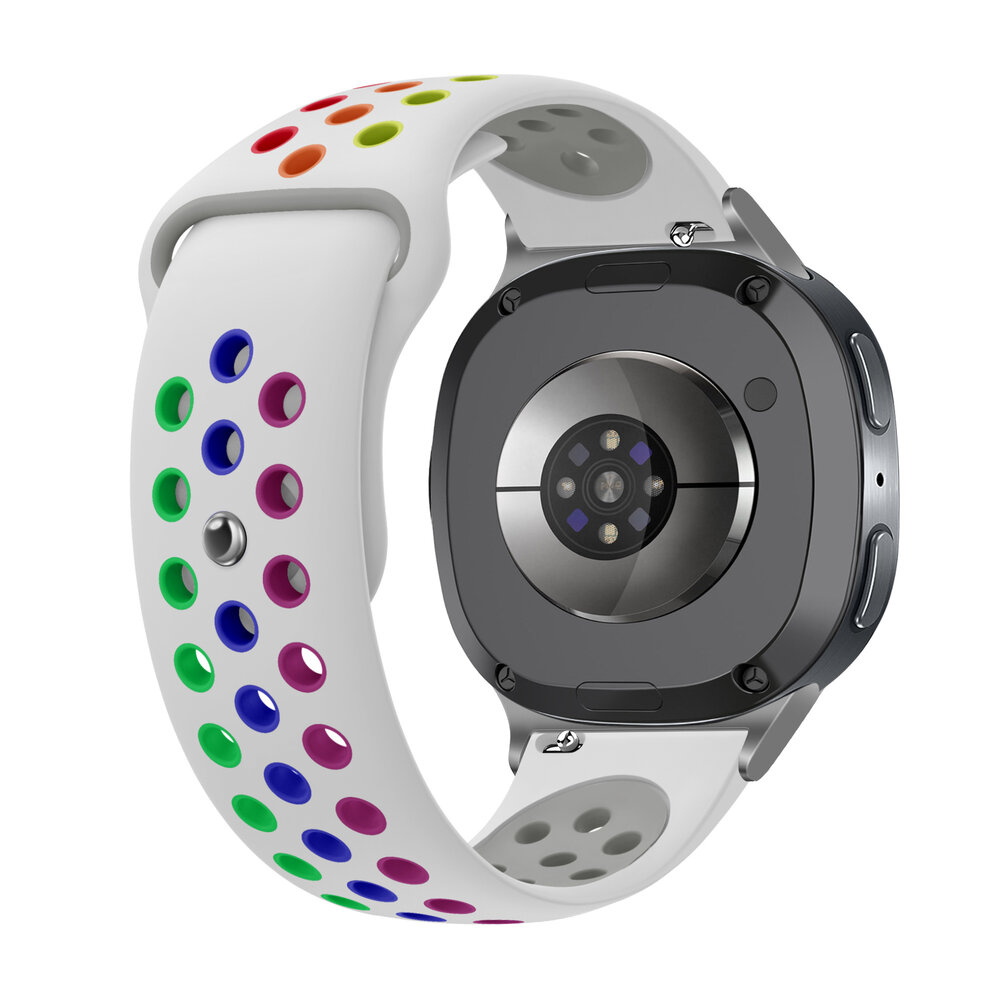 Strap-it® Strap-it Samsung Galaxy Watch 8 Classic sport bandje (wit/kleurrijk) Strap-it® Strap-it Samsung Galaxy Watch 8 Classic sport bandje (wit/kleurrijk)