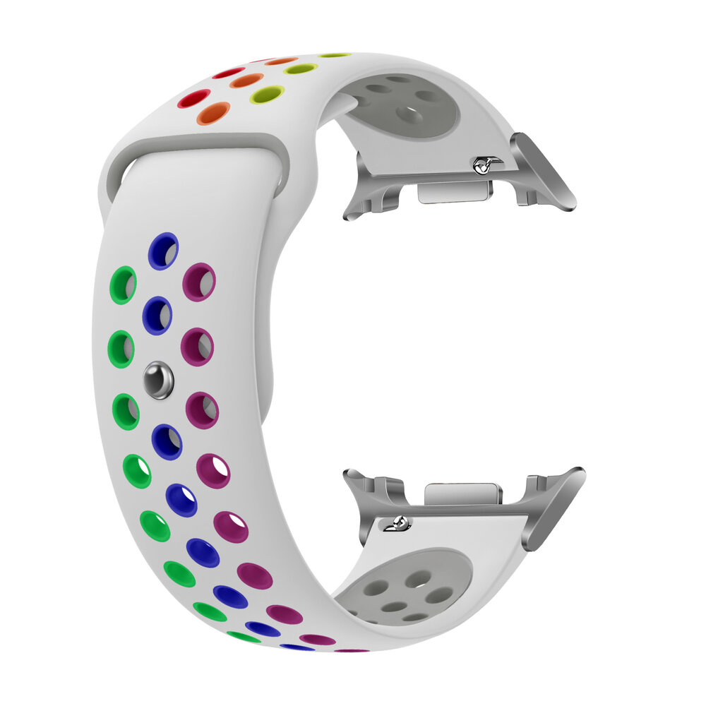 Strap-it® Strap-it Samsung Galaxy Watch 8 Classic sport bandje (wit/kleurrijk) Strap-it® Strap-it Samsung Galaxy Watch 8 Classic sport bandje (wit/kleurrijk)