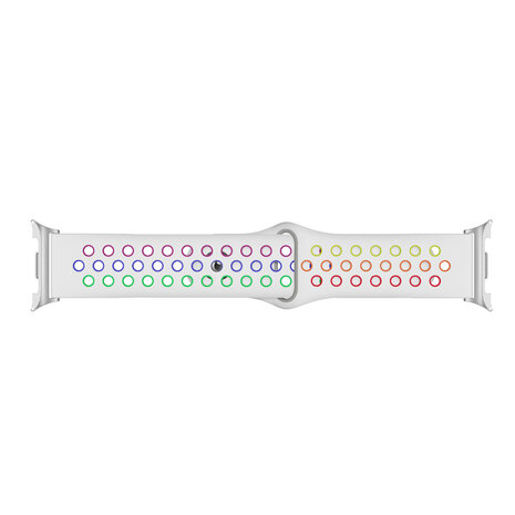 Strap-it® Strap-it Samsung Galaxy Watch 8 Classic sport bandje (wit/kleurrijk) Strap-it® Strap-it Samsung Galaxy Watch 8 Classic sport bandje (wit/kleurrijk)
