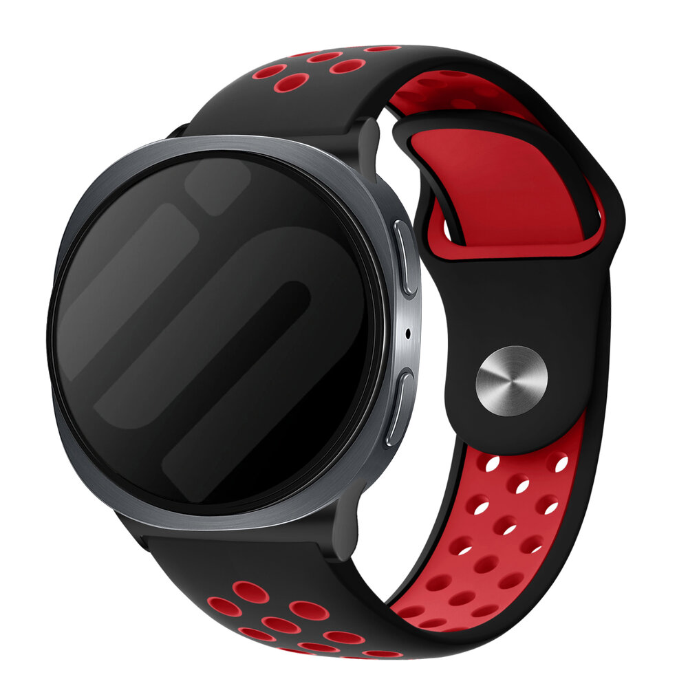 Strap-it® Strap-it  Samsung Galaxy Watch 8 Classic sport bandje (zwart/rood)