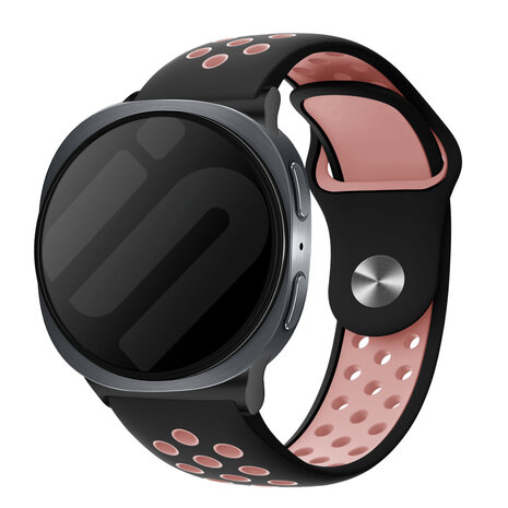 Strap-it® Strap-it Samsung Galaxy Watch 8 Classic sport bandje (zwart/roze) Strap-it® Strap-it Samsung Galaxy Watch 8 Classic sport bandje (zwart/roze)