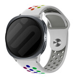 Strap-it® Samsung Galaxy Watch 8 - 44mm sport bandje (wit/kleurrijk)