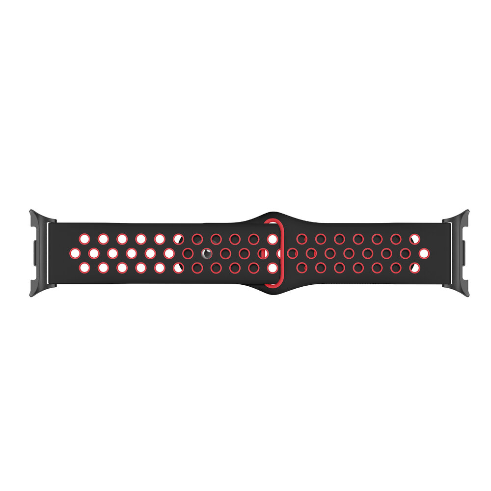Strap-it® Strap-it  Samsung Galaxy Watch 8 - 44mm sport bandje (zwart/rood)