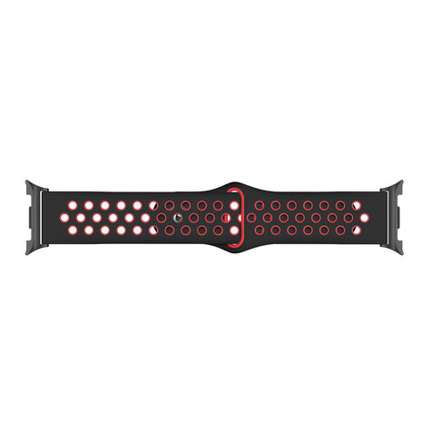 Strap-it® Strap-it  Samsung Galaxy Watch 8 - 44mm sport bandje (zwart/rood)