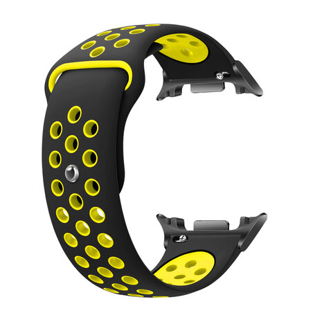 Strap-it® Strap-it  Samsung Galaxy Watch 8 - 44mm sport bandje (zwart/geel)