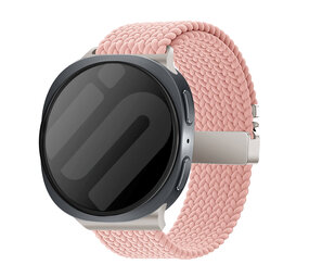 Strap-it® Samsung Galaxy Watch 8 - 40mm gevlochten band met P-buckle (roze) Strap-it® Samsung Galaxy Watch 8 - 40mm gevlochten band met P-buckle (roze)