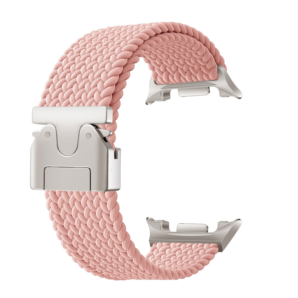 Strap-it® Strap-it Samsung Galaxy Watch 8 - 44mm gevlochten band met P-buckle (roze) Strap-it® Strap-it Samsung Galaxy Watch 8 - 44mm gevlochten band met P-buckle (roze)