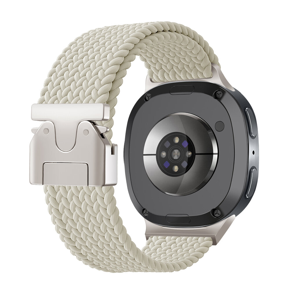 Strap-it® Strap-it Samsung Galaxy Watch 8 Classic gevlochten band met P-buckle (sterrenlicht) Strap-it® Strap-it Samsung Galaxy Watch 8 Classic gevlochten band met P-buckle (sterrenlicht)