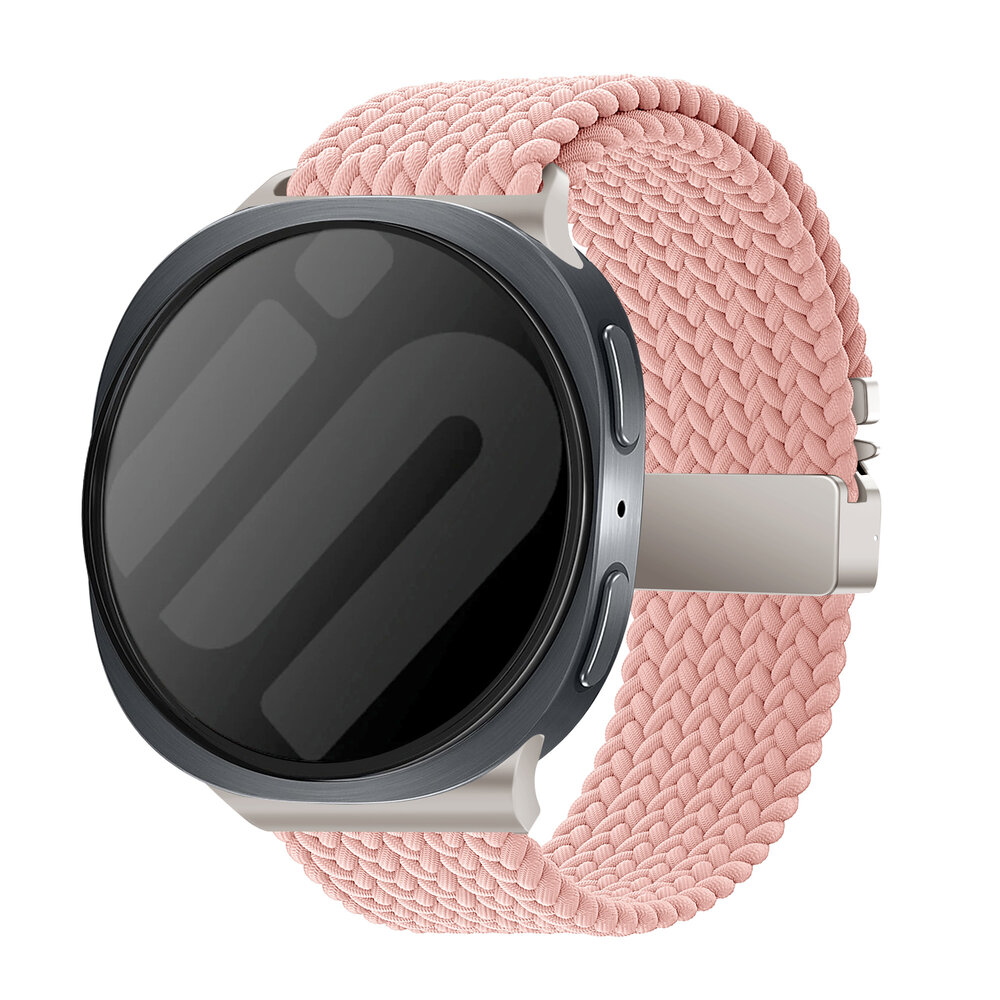 Strap-it® Strap-it Samsung Galaxy Watch 8 Classic gevlochten band met P-buckle (roze)