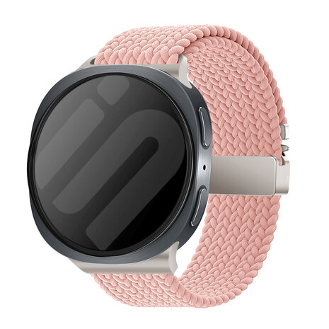Strap-it® Strap-it Samsung Galaxy Watch 8 Classic gevlochten band met P-buckle (roze)