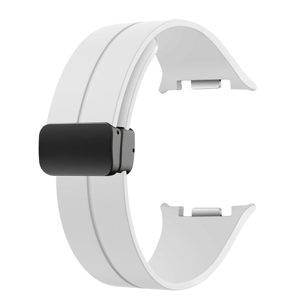 Strap-it® Strap-it Samsung Galaxy Watch 8 - 40mm D-buckle siliconen bandje (wit)