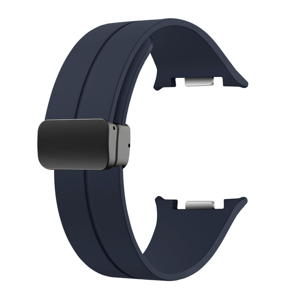 Strap-it® Strap-it Samsung Galaxy Watch 8 - 44mm D-buckle siliconen bandje (donkerblauw)
