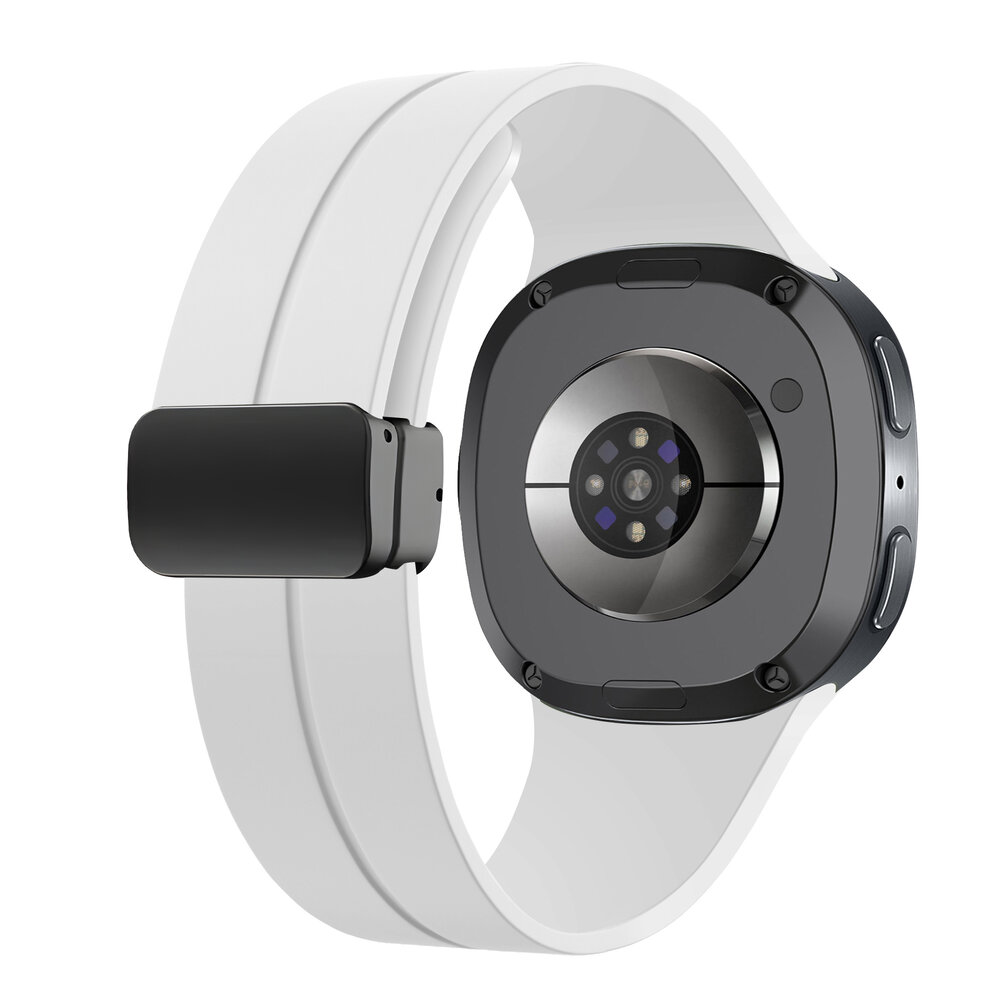 Strap-it® Strap-it Samsung Galaxy Watch 8 - 44mm D-buckle siliconen bandje (wit)