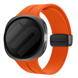Strap-it® Samsung Galaxy Watch 8 - 44mm D-buckle siliconen bandje (oranje)