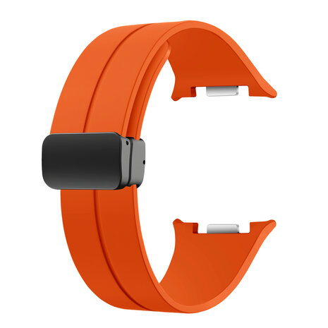 Strap-it® Strap-it Samsung Galaxy Watch 8 - 44mm D-buckle siliconen bandje (oranje)