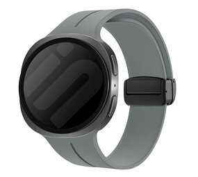 Strap-it® Samsung Galaxy Watch 8 - 40mm D-buckle siliconen bandje (donkergrijs) Strap-it® Samsung Galaxy Watch 8 - 40mm D-buckle siliconen bandje (donkergrijs)