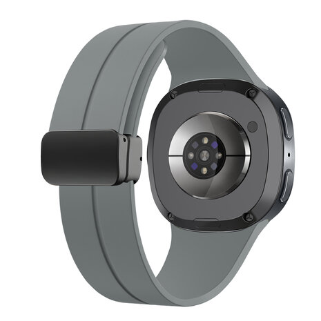 Strap-it® Strap-it Samsung Galaxy Watch 8 - 40mm D-buckle siliconen bandje (donkergrijs) Strap-it® Strap-it Samsung Galaxy Watch 8 - 40mm D-buckle siliconen bandje (donkergrijs)