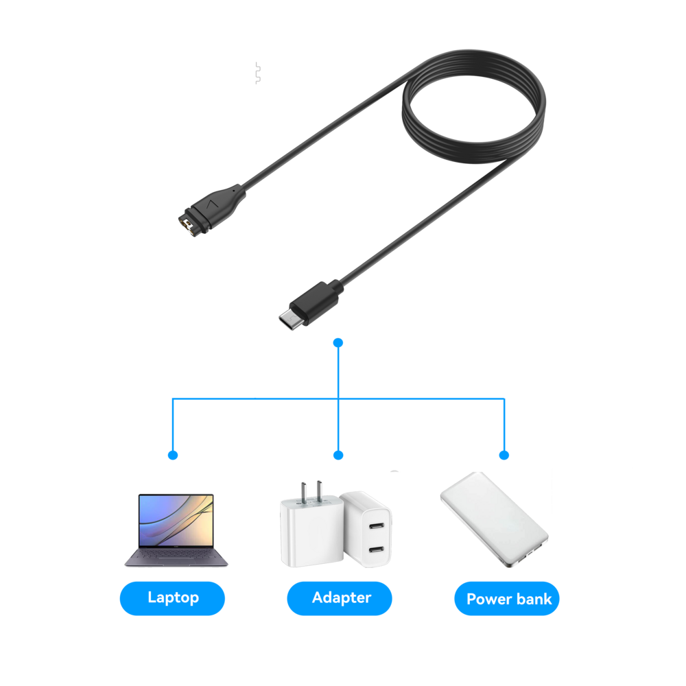 Bandz Bandz Garmin USB-C oplaadkabel (zwart) - 100cm garmin oplader