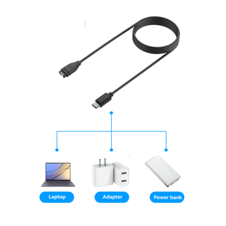 Bandz Bandz Garmin USB-C oplaadkabel (zwart) - 100cm garmin oplader