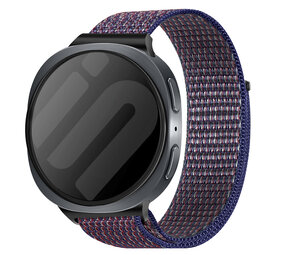Strap-it® Samsung Galaxy Watch 8 - 40mm nylon bandje (indigo blauw)