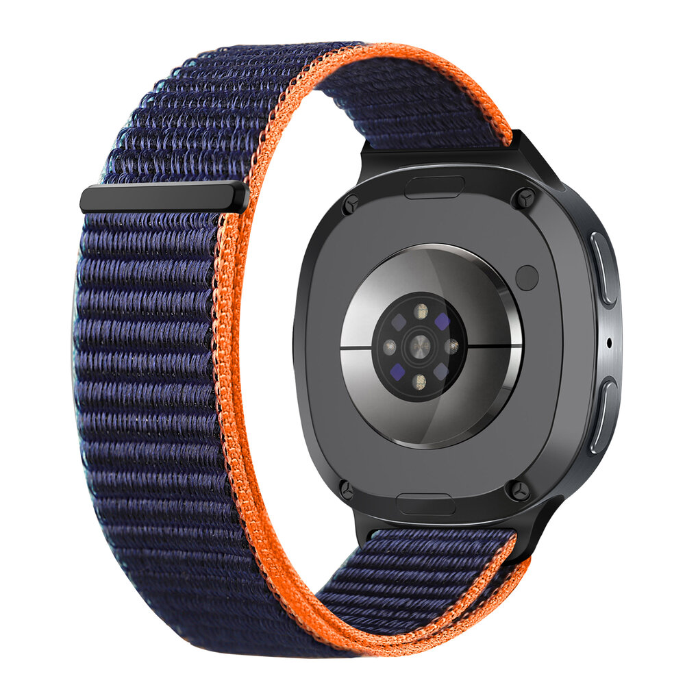 Strap-it® Strap-it  Samsung Galaxy Watch 8 - 40mm nylon bandje (donkerblauw mix)