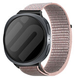 Strap-it® Samsung Galaxy Watch 8 Classic nylon bandje (roze)