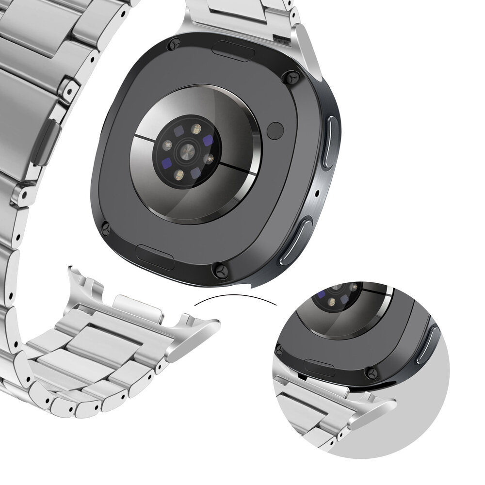 Bandz Bandz Samsung Galaxy Watch 8 - 40mm stalen band 'Classic' (zilver)